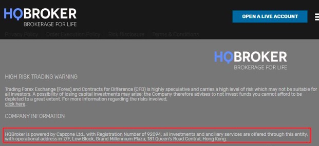 香港HQ Broker被意大利、英国监管机构列入黑名单，曾提供二元期权交易，并保证3位数回报