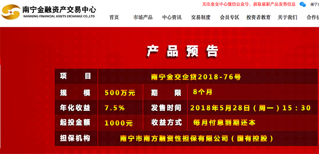 南宁金融资产交易中心被曝顶风作案：大标拆小标，违规售卖理财产品
