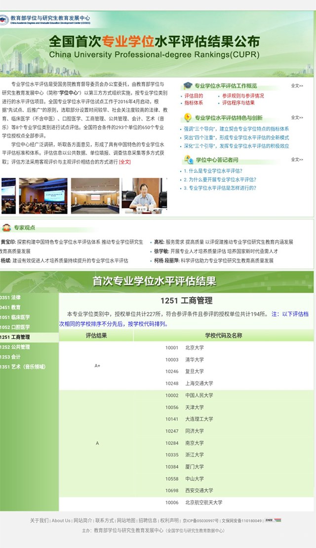 复旦大学EMBA在全国首次专业学位水平评估中获最高A+评级