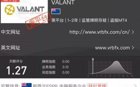 不出金，封账户，不解释！VALANT疑似套牌，盗版MT4软件