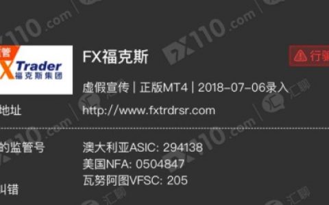 FX福克斯套用监管信息，官网公布的两个地址都是假的！
