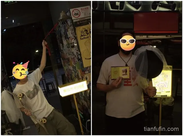 成都野酒站,游客携滑板、平底锅到场,完成跨物种野生关系打卡仪式。